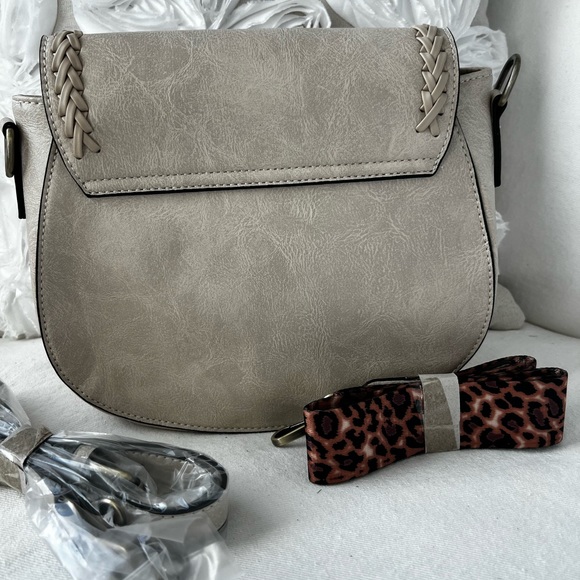 White & Brown Leopard strap Crossbody - Picture 2 of 2